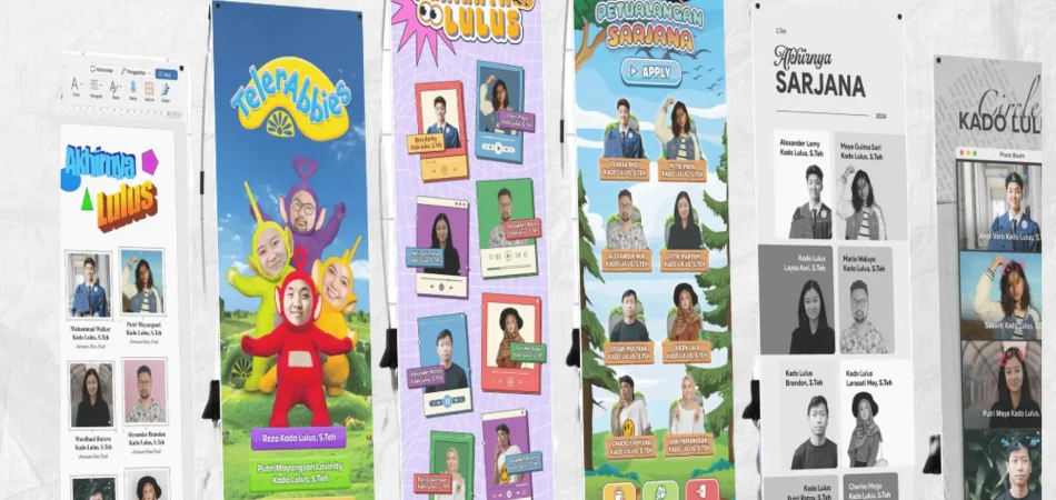 inspirasi desain banner wisuda